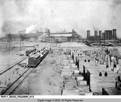 Construction_of_Foundation_for_Hearth_Building_at_US_Steel_Gary_Works
